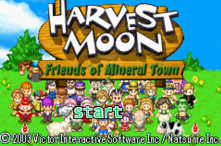Harvest Moon Friends of Mineral Town Title Screen